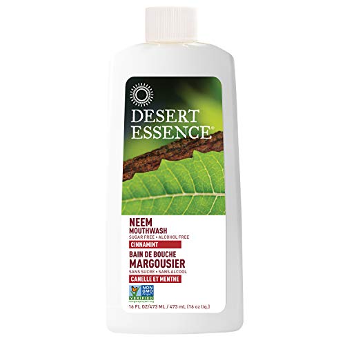 Desert Essence enjuague bucal sin alcohol durante el vertido, sabor cinnamint refrescante