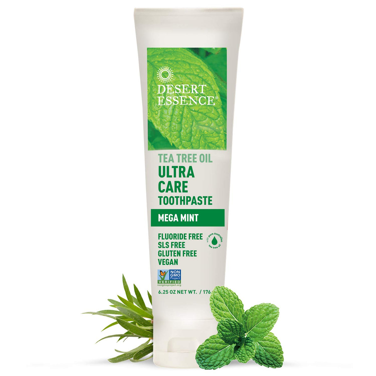 Desert Essence pasta dental árbol de té Mega Menta para aliento fresco.