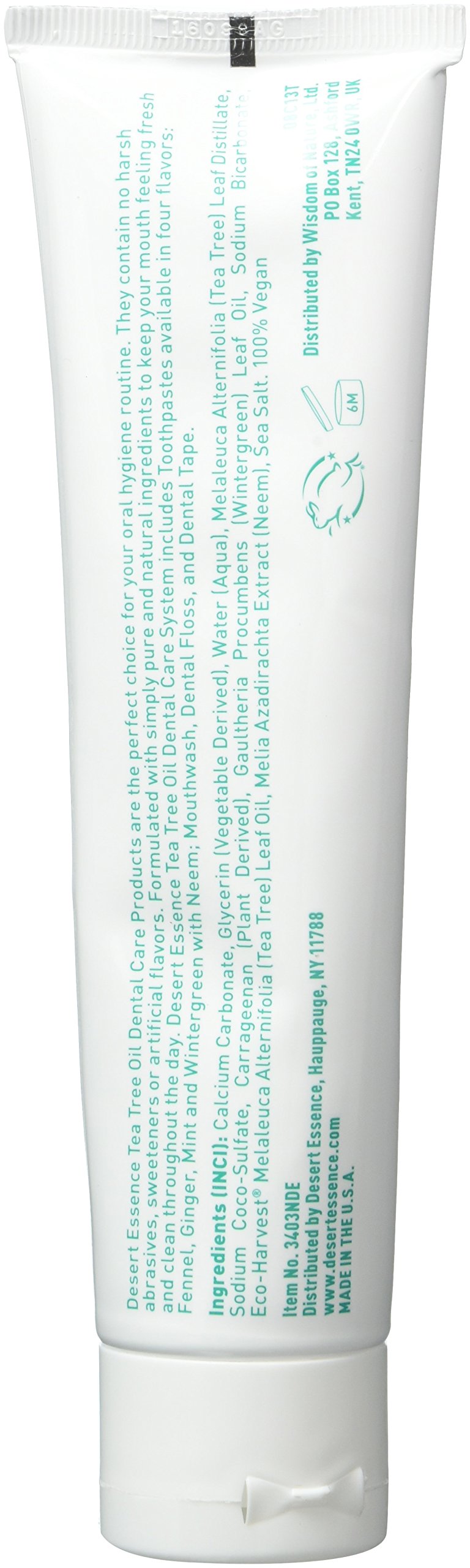 Desert Essence pasta dental, textura cremosa para cepillado suave