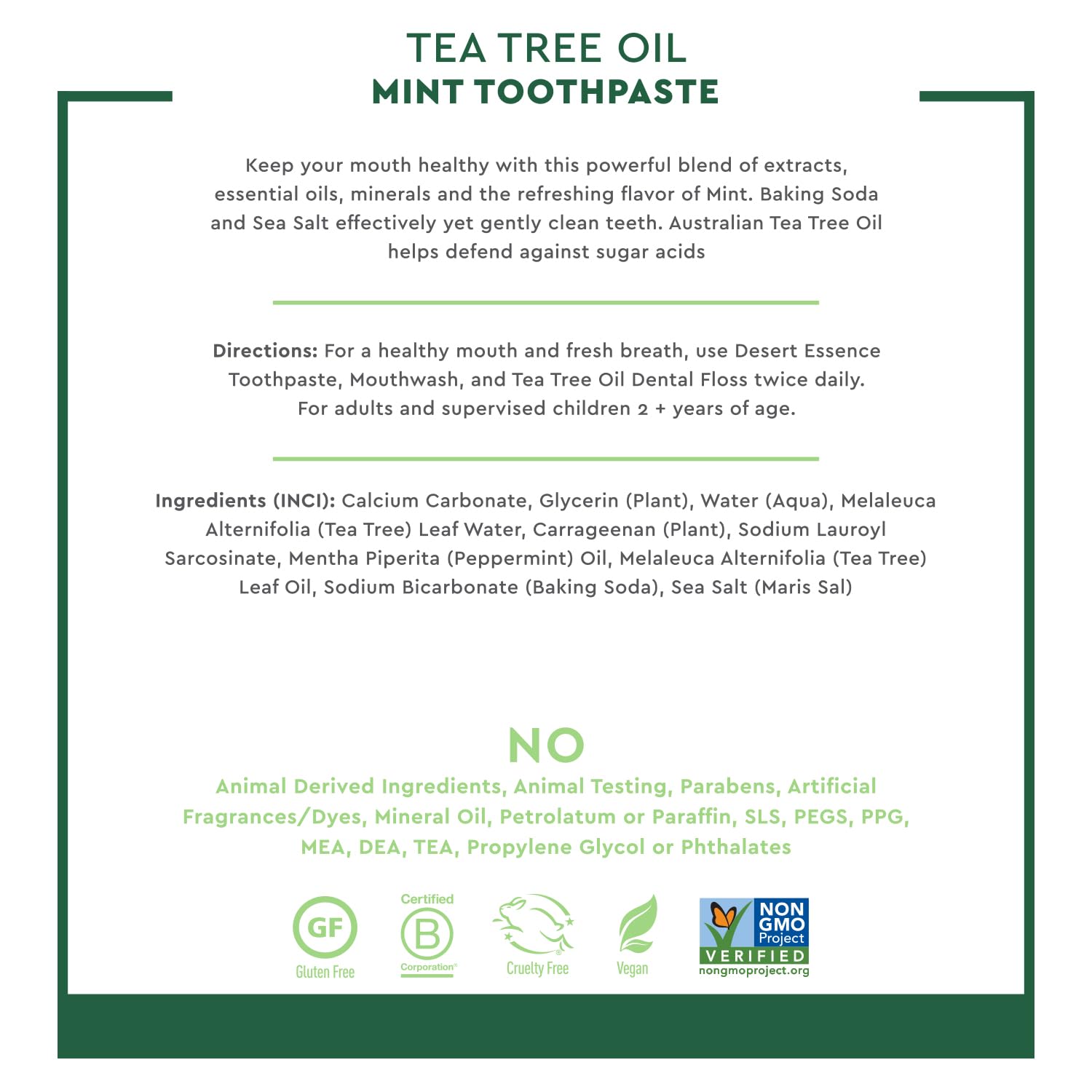 Desert Essence: pasta de dientes con bicarbonato para brillo suave