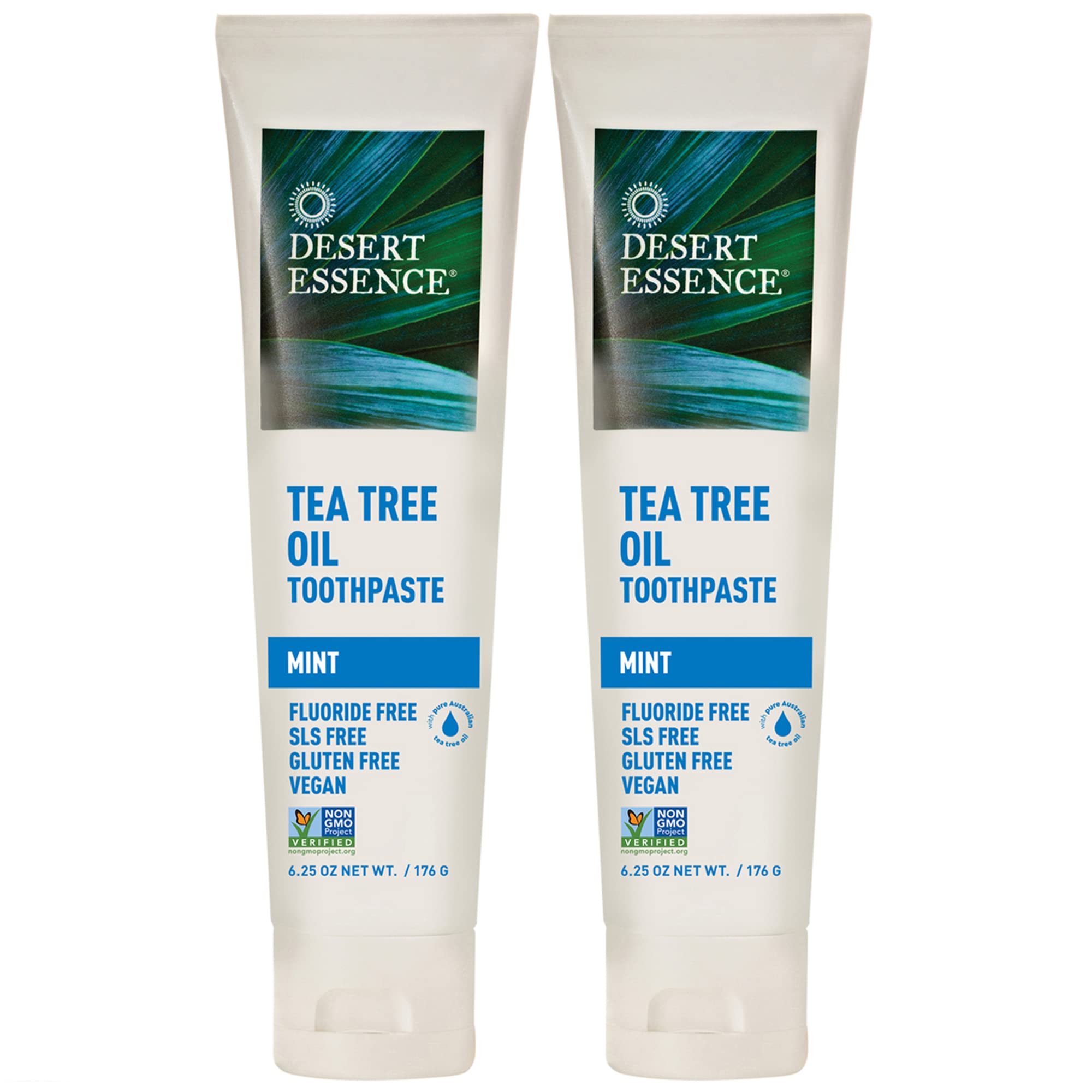 Pasta de dientes Desert Essence con menta para aliento fresco