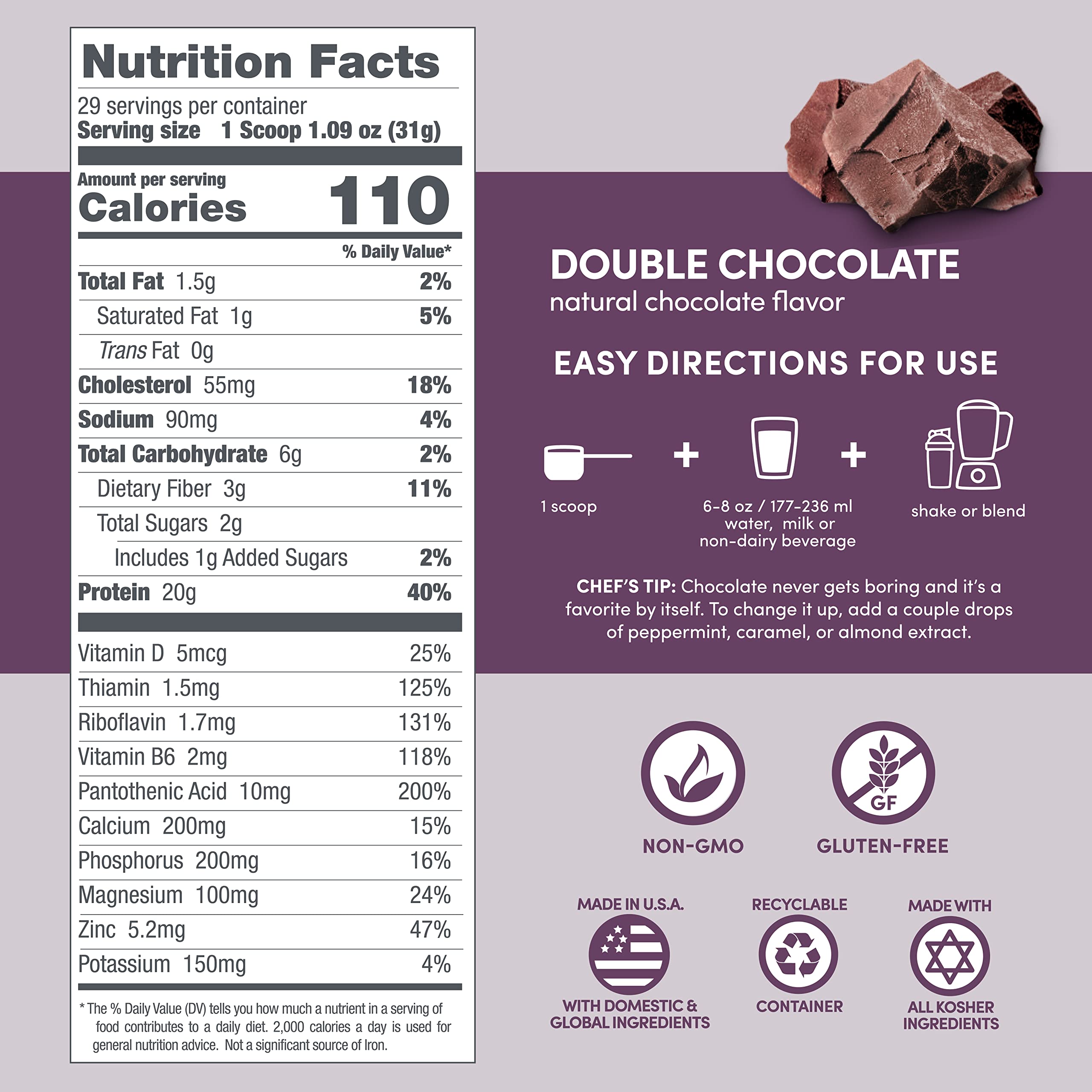 Designer Wellness Designer Whey batido post-entrenamiento con enzimas digestivas.