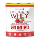 Designer Wellness Designer Whey envase sabor verano fresa para energía diaria.