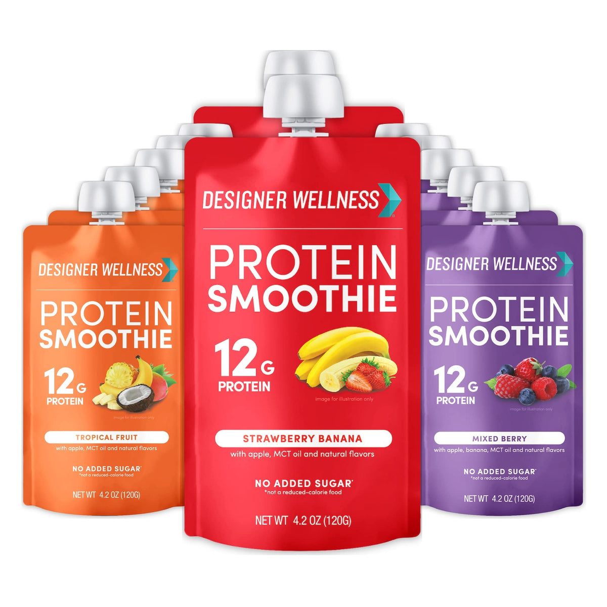 Batido de Designer Wellness con fruta real en vaso, opción refrescante