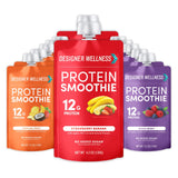 Batido de Designer Wellness con fruta real en vaso, opción refrescante