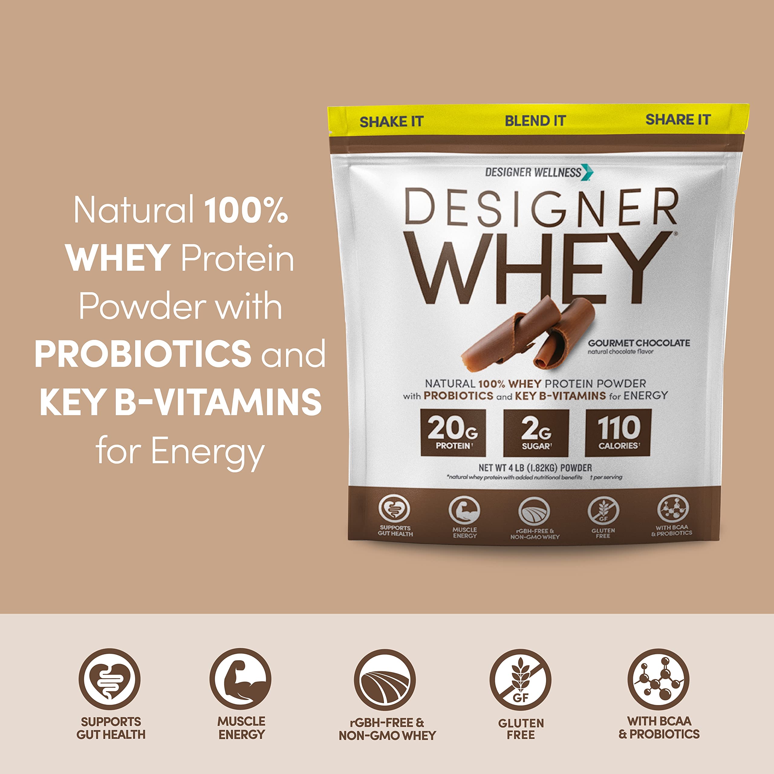Designer Whey sabor chocolate gourmet para energía diaria.