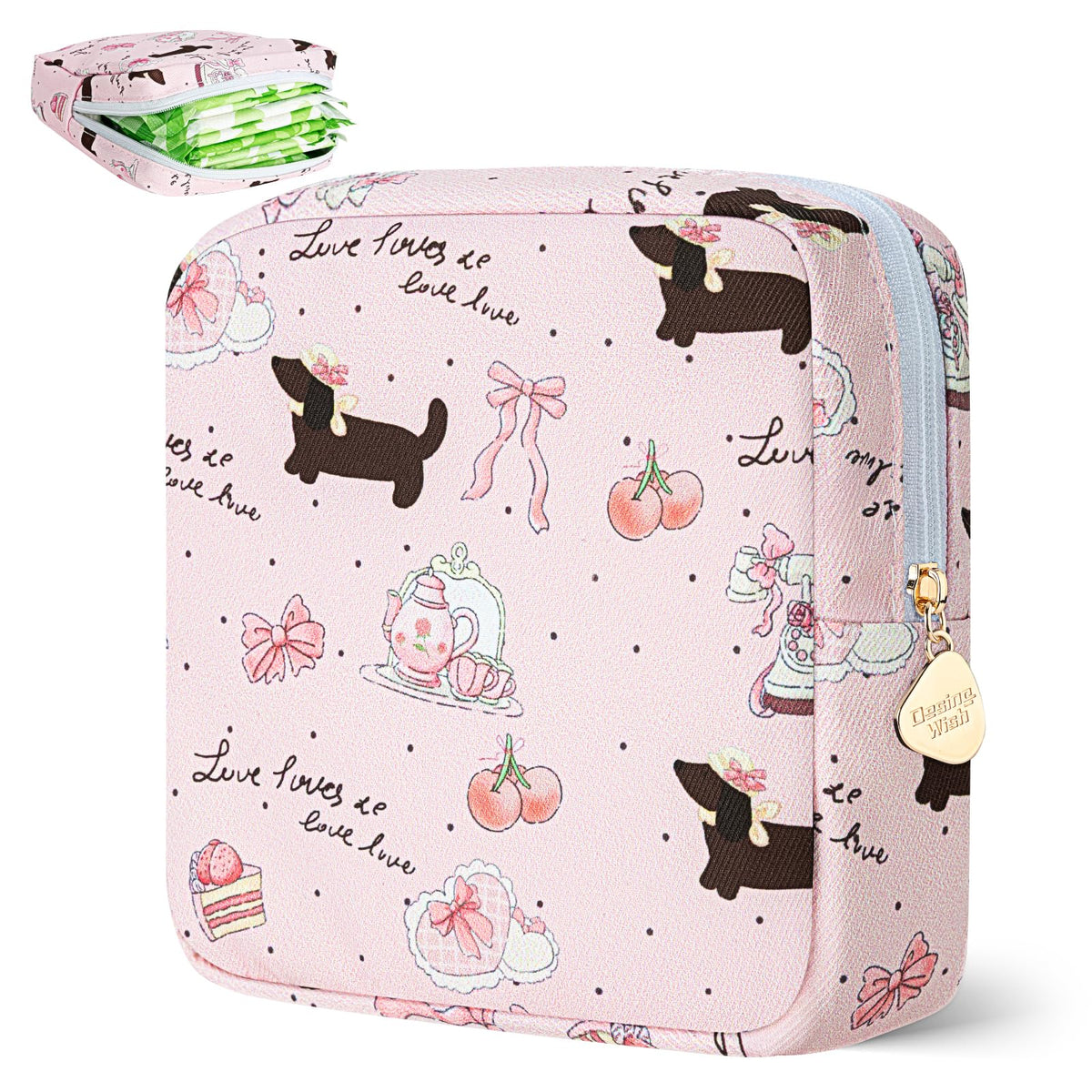 Desing Wish bolsa almacenamiento de absorbentes, discreta y compacta para uso diario.