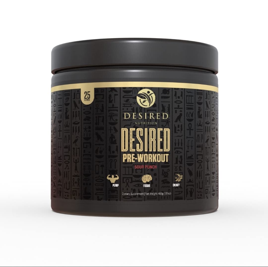 DESIRED NUTRITION, bote pre-entrenamiento: energía sostenida para entrenamientos intensos.