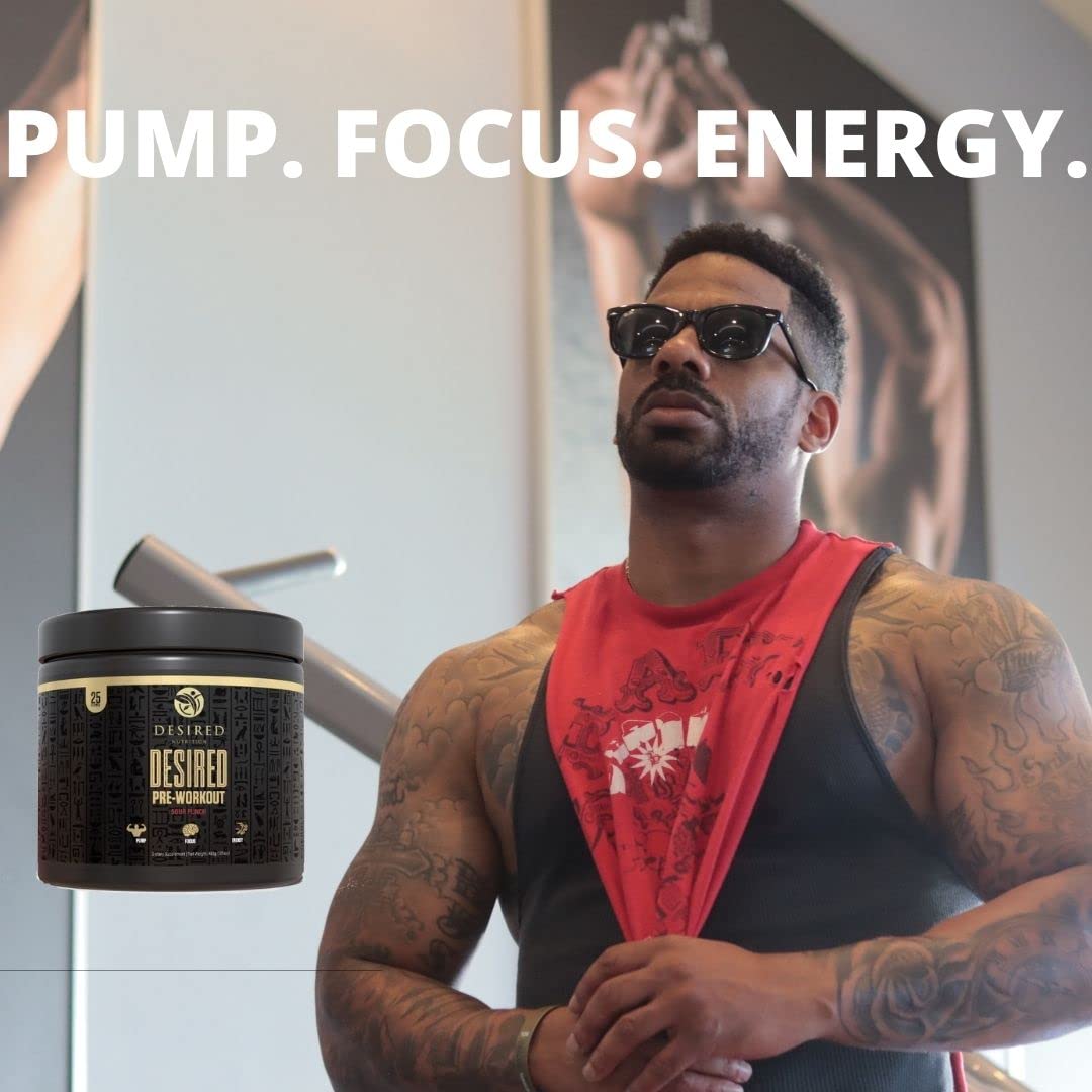 DESIRED NUTRITION, mezcla en polvo pre-entrenamiento: textura suave para mejores resultados.