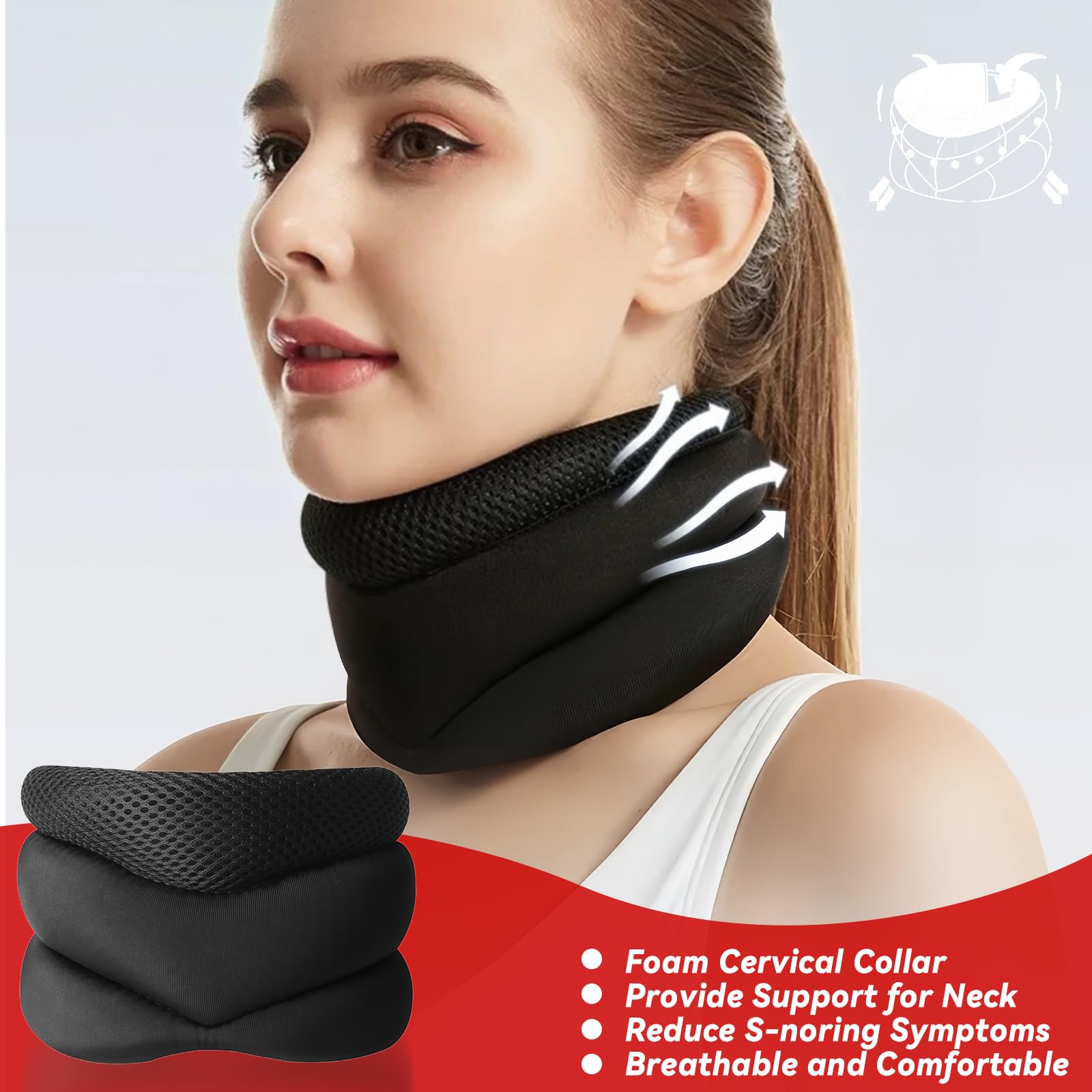 deternuity ajuste velcro cuello ofrece confort personalizable durante el sueño