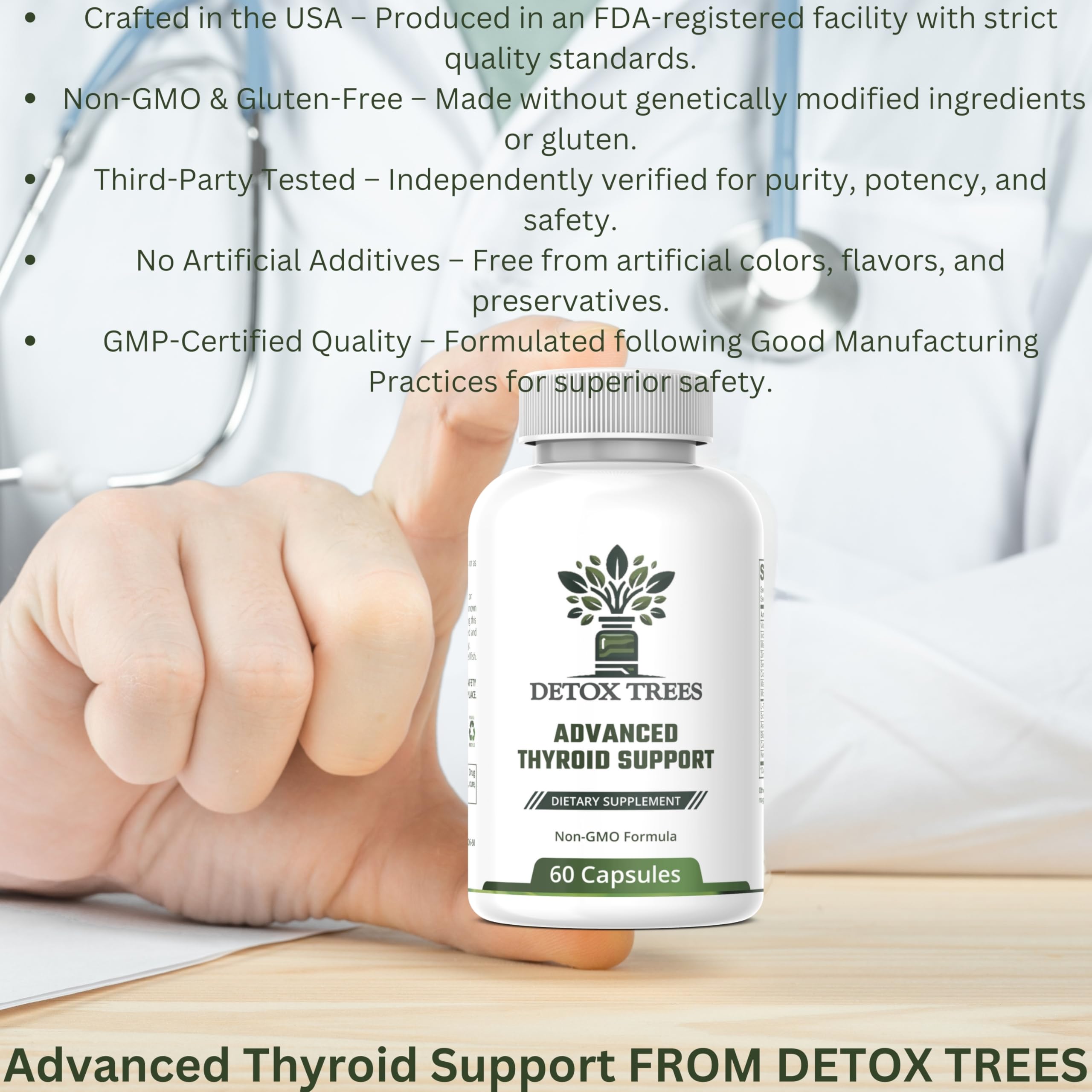 Detox Trees Thyroid Health Formula, ingredientes marinos y herbales, nutrientes para el día.