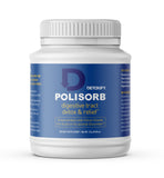 Detoxify Polisorb mezcla en vaso para alivio digestivo suave.