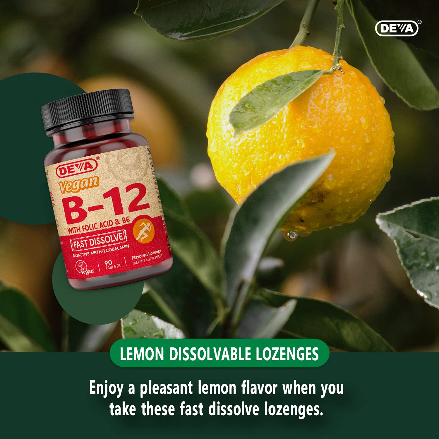 DEVA B12 bottle sealed foil packaging indicates freshness.