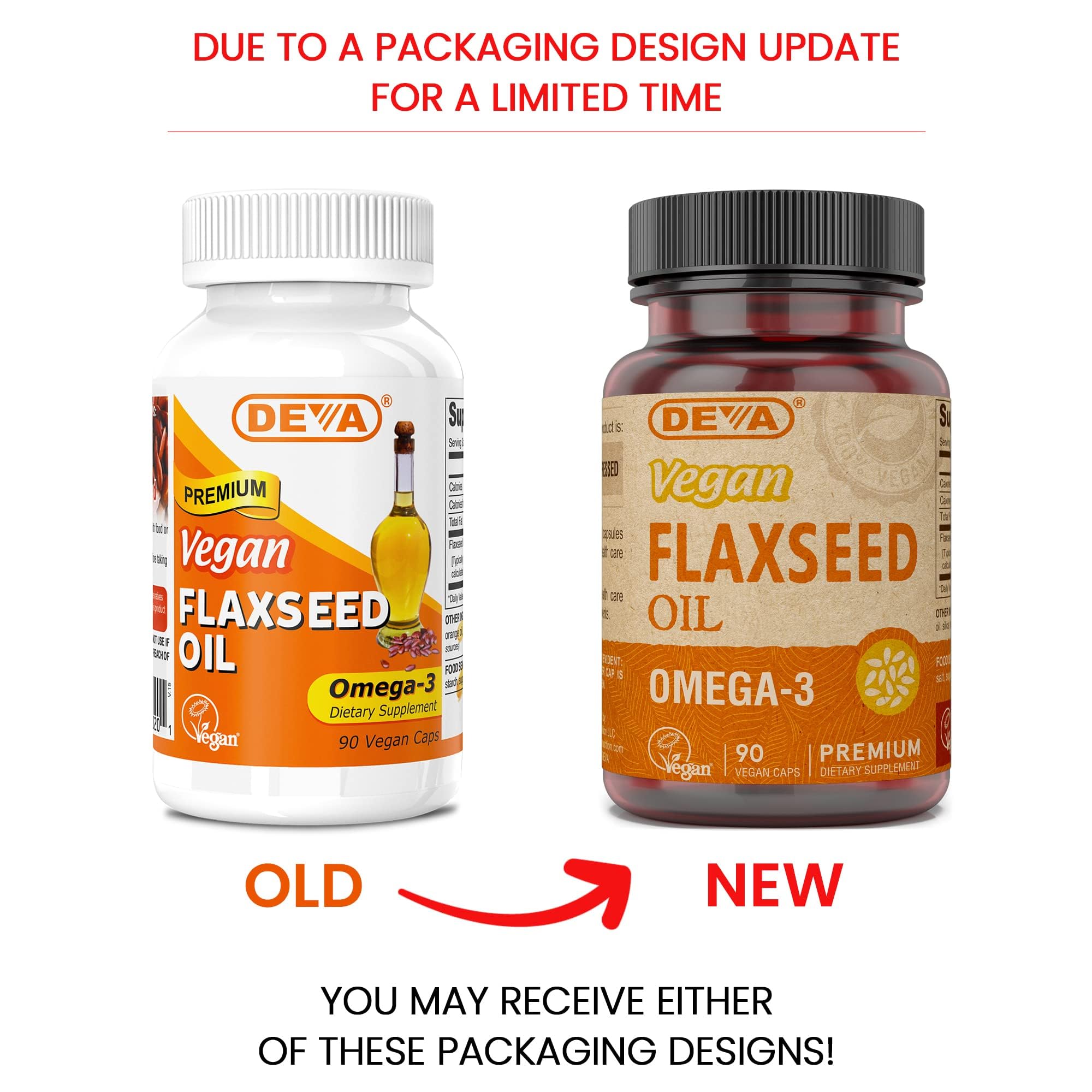 DEVA Cápsulas Veganas de Linaza - cápsulas fáciles de usar para omega-3