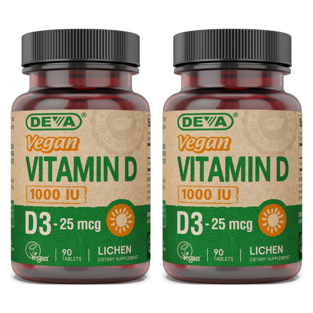 DEVA D3 vegana, tableta de 1000 UI para uso diario