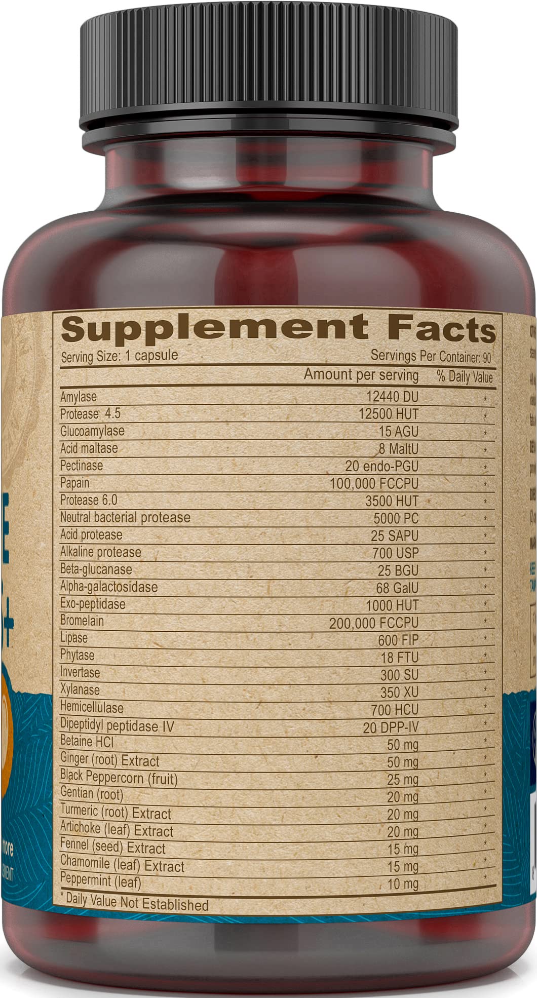 DEVA Enzimas Digestivas Veganas ingredientes clave: mezcla herbal para el bienestar diario.
