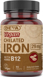Deva Hierro Quelado con B12, tableta, posible apoyo diario.