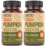 DEVA Aceite de semilla de calabaza en frasco, perfecto para ensaladas.