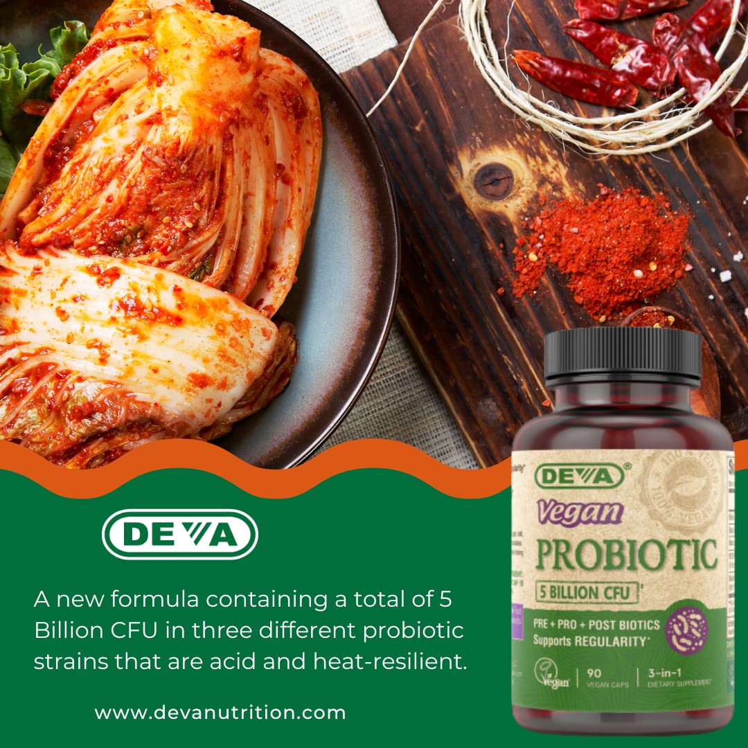 DEVA Probiotico vegan dosis diaria en mano, fácil de incorporar
