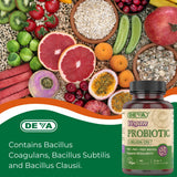 DEVA Probiotico vegan envase 90 cápsulas, presentación práctica