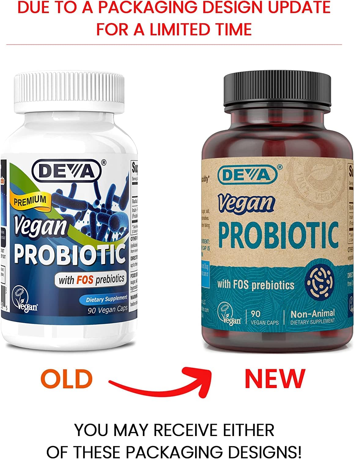 DEVA Probiotico vegan sin lácteos, cápsulas fáciles de tomar.