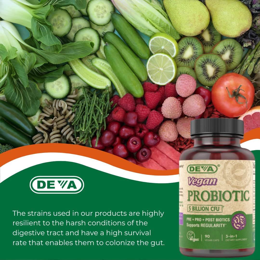 DEVA Probiotico vegan uso en viaje, formato portátil
