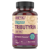 DEVA Tributyrin, cápsula de 500 mg para apoyo digestivo diario.