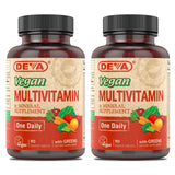 DEVA Vegan Multivitamin: botella con etiqueta para uso diario.