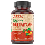 DEVA Vegan Multivitamin tableta en caja, lista para la ingesta diaria.