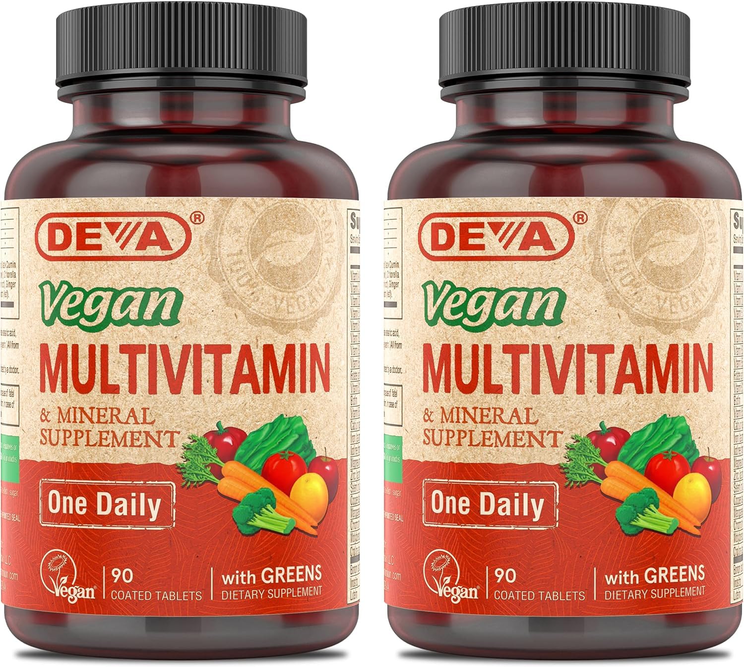 DEVA multivitaminas veganas: tabletas fáciles de tragar para uso diario.