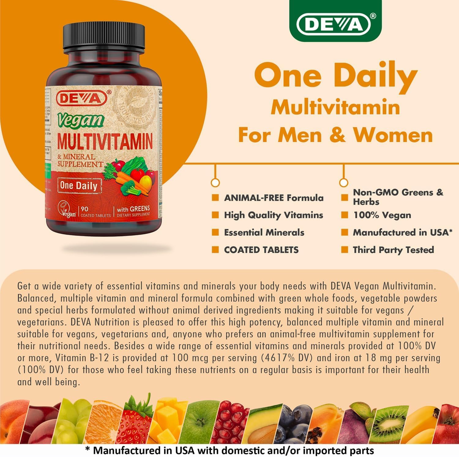 DEVA vegano: toma diaria sencilla para completar la dieta.