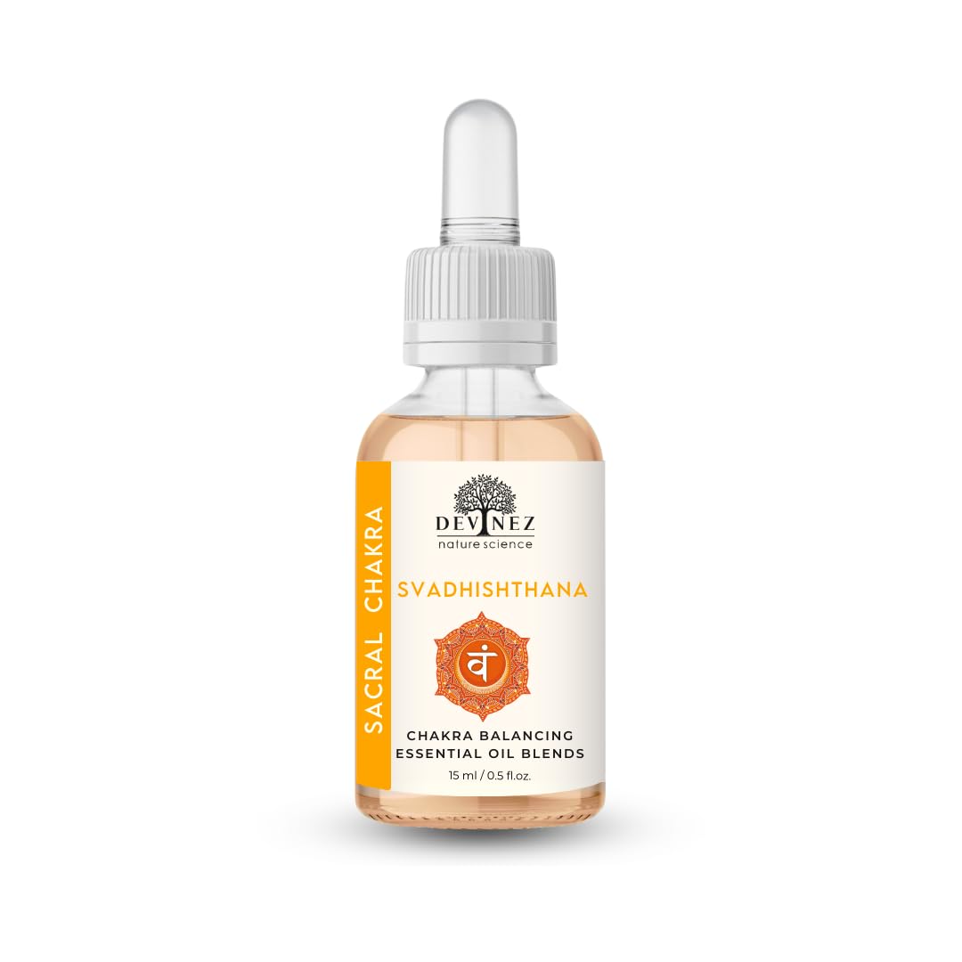 Devinez aceite chakra sacro en botella para yoga y meditación