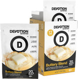 Devotion Nutrition Protein Powder Blend en empaque práctico para llevar.