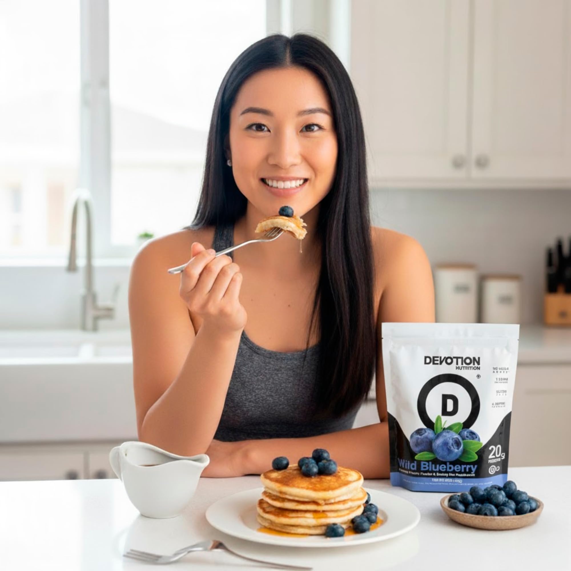 Devotion Nutrition proteína en polvo de arándano salvaje con enzimas digestivas.