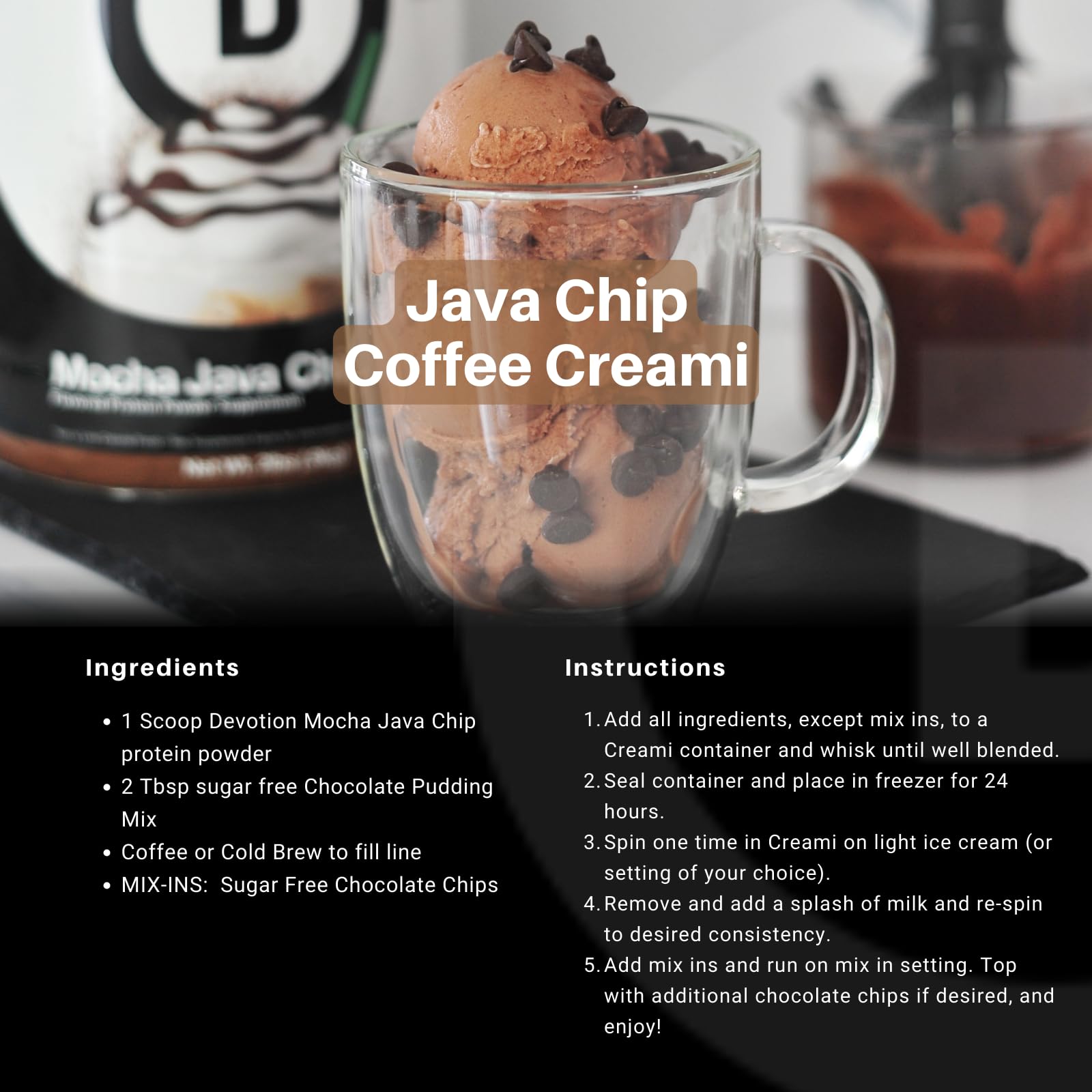 Uso en repostería: proteína Mocha Java Chip para hornear