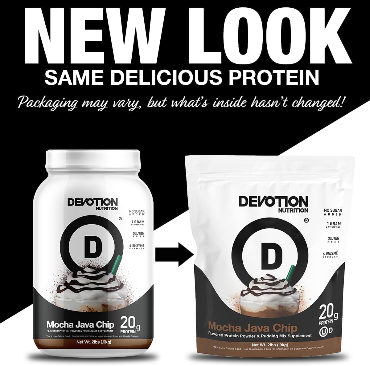 Proteína de Devotion Nutrition con mezcla de suero y caseína para batidos cremosos