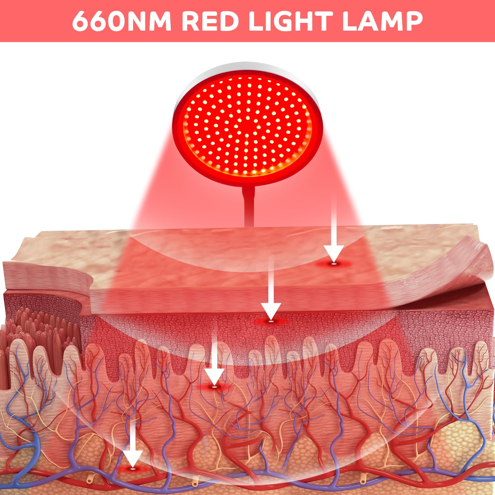 Devowellte terapia de luz roja de 660 nm para cuerpo, sensación cálida y agradable.