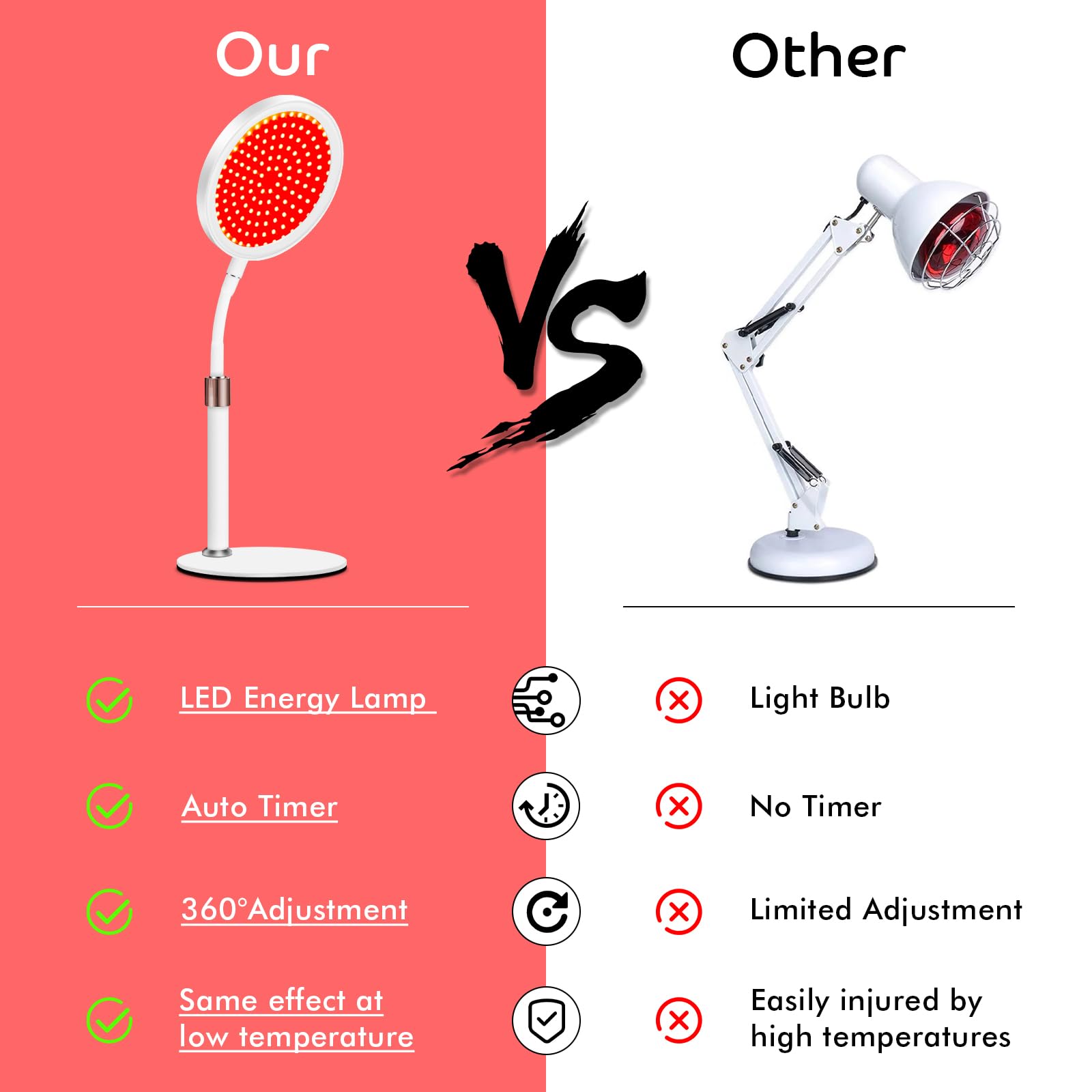Devowellte terapia de luz roja con altura ajustable para mayor comodidad.