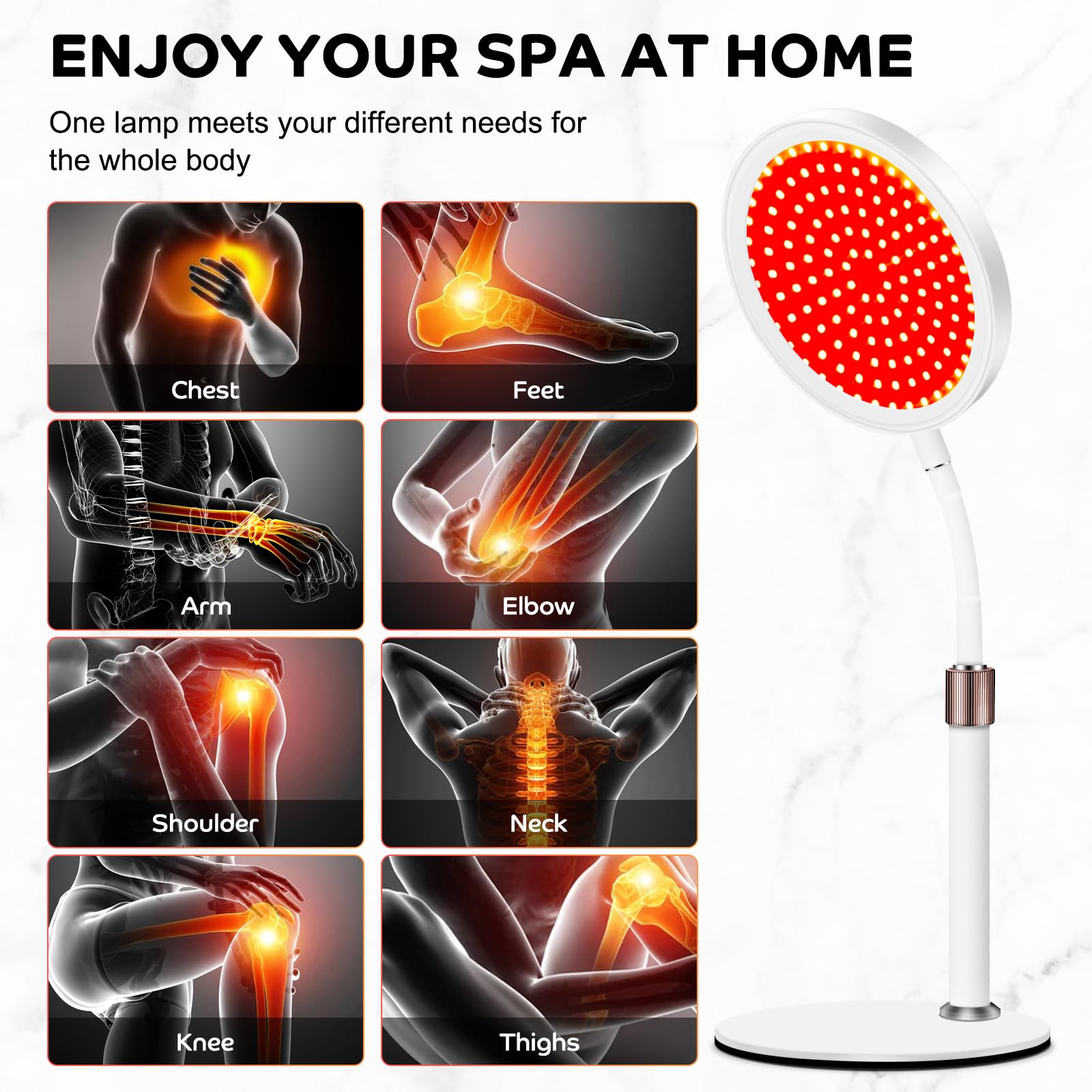 Devowellte terapia de luz roja para cuerpo, diseño compacto y uso cómodo en casa.