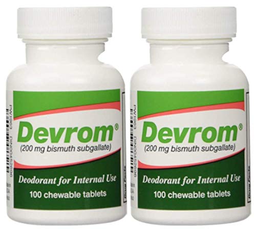 Devrom desodorizante interno, pastilla masticable de 200 miligramos para reducir olores tras las comidas.