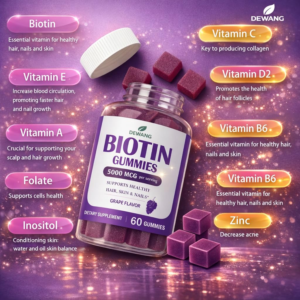 Dewang Biotina con Vitamina C y Zinc para soporte diario.