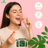 DEWANG gominolas equilibrio femenino, caja abierta, sabor tropical para momentos de cuidado