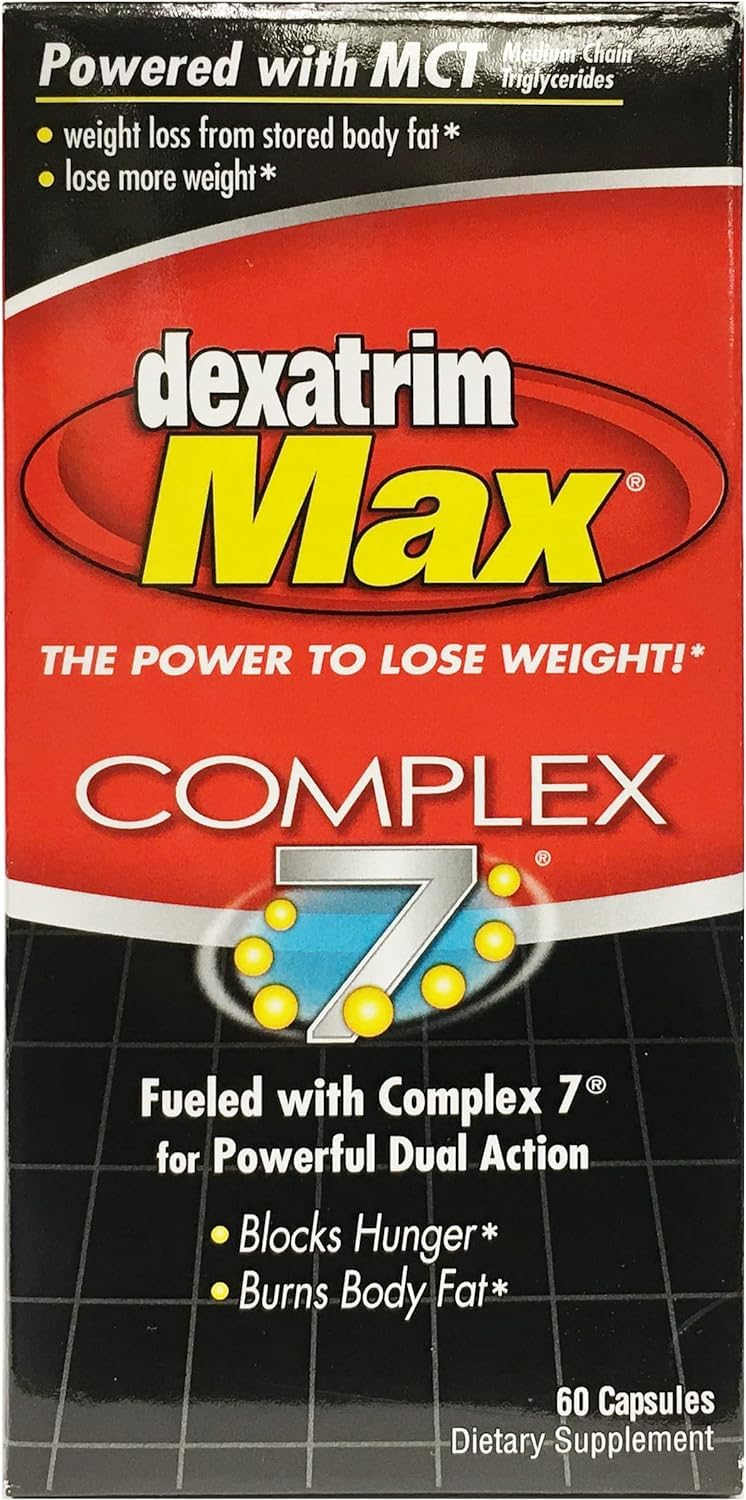 Dexatrim Max Complex-7, ingredientes clave visibles que apoyan la energía diaria.