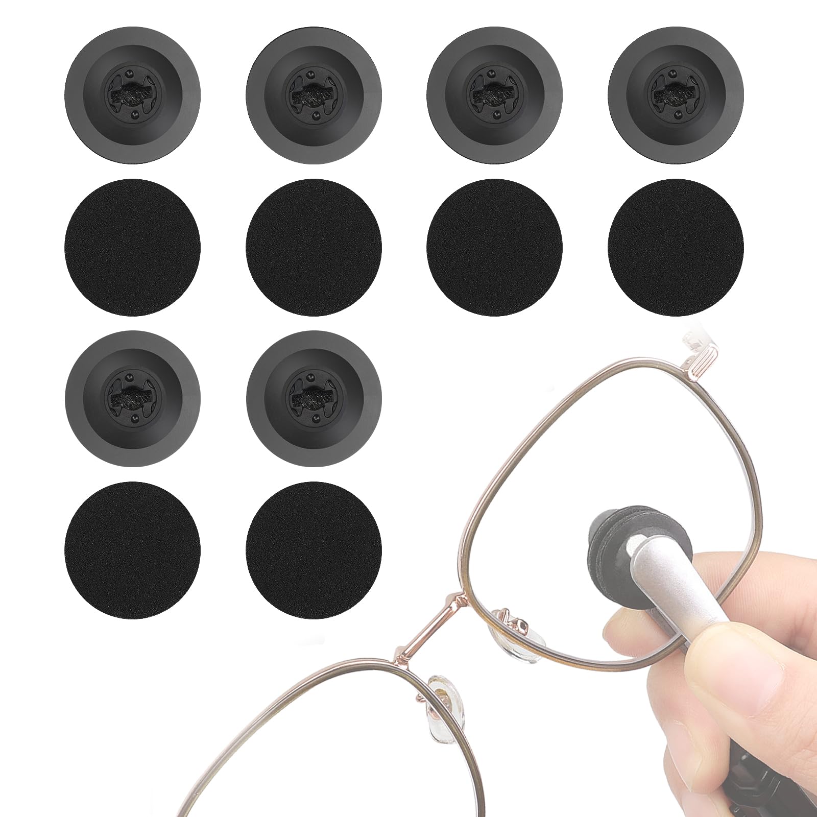 Dexspoeny: almohadillas reemplazo para lentes, 12 piezas, elimina huellas y polvo
