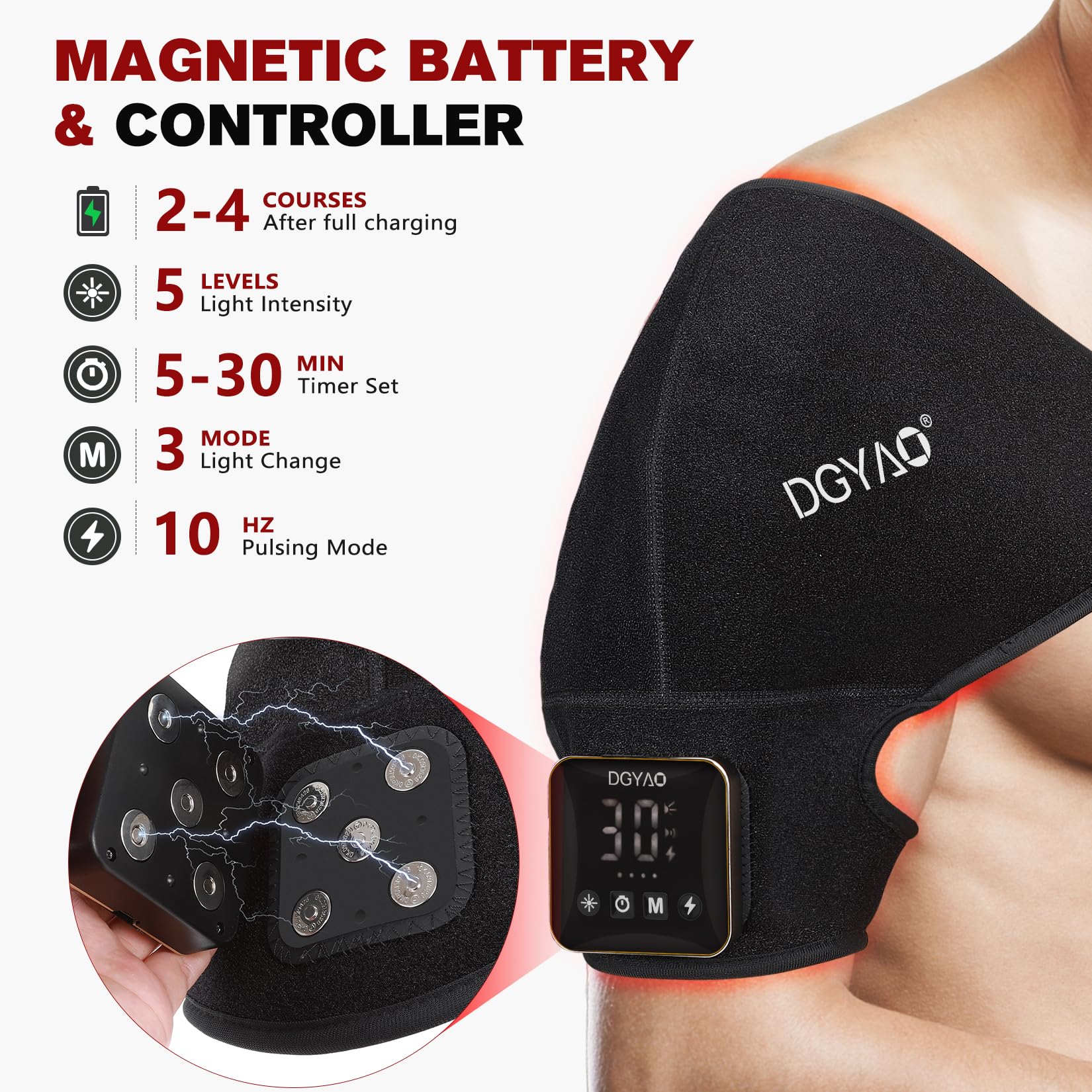 Controlador DGQY con batería de 4000mAh para uso portátil.
