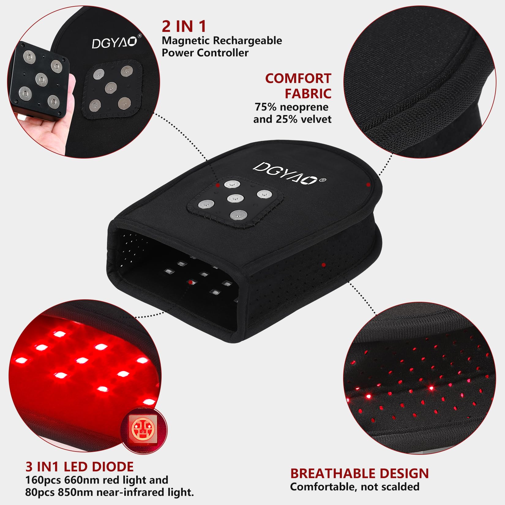 DGXINJUN: diseño ergonómico para ajuste cómodo en la palma