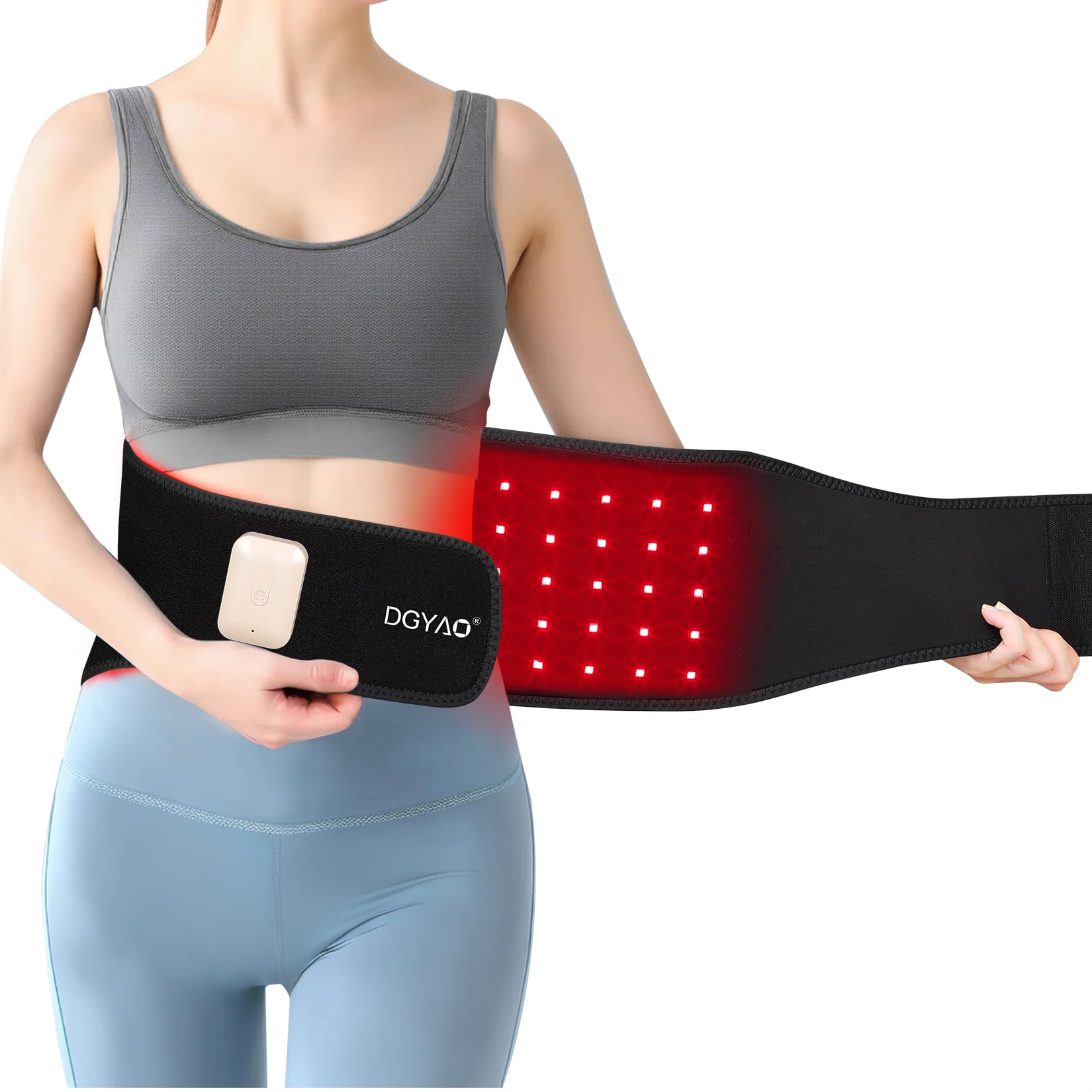 Cinturón DGYAO con terapia de luz roja 660nm en cintura para relajación muscular