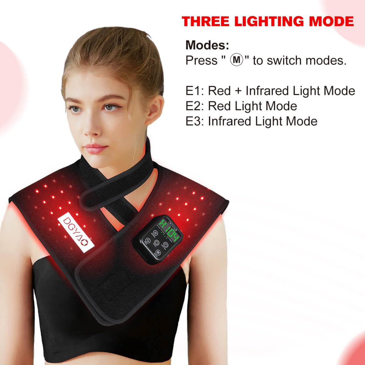 DGYAO RC2: diseño ergonómico y temporizador ajustable para sesiones cómodas.
