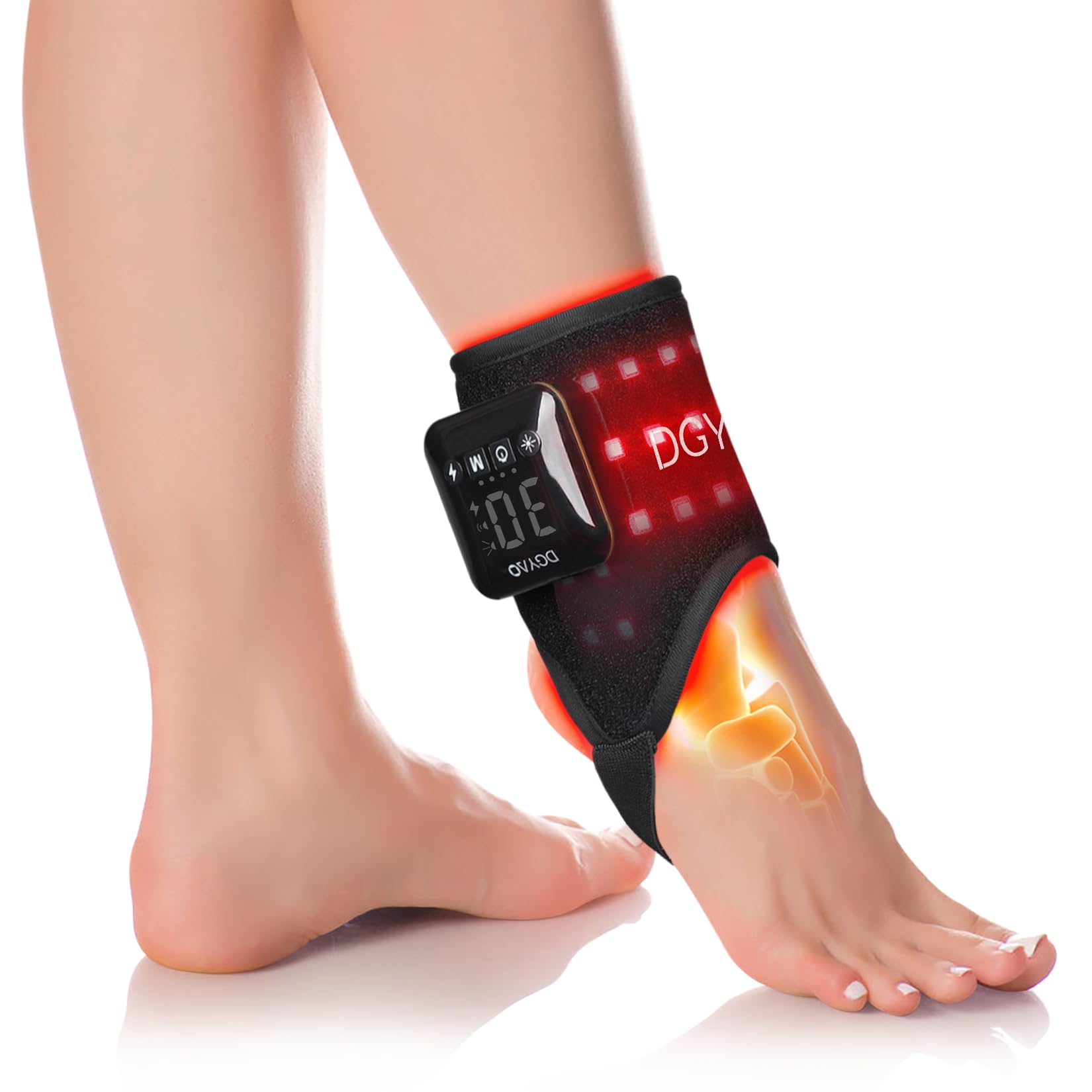 DGYAO tobillo con terapia de luz roja 660nm para movilidad potencial.