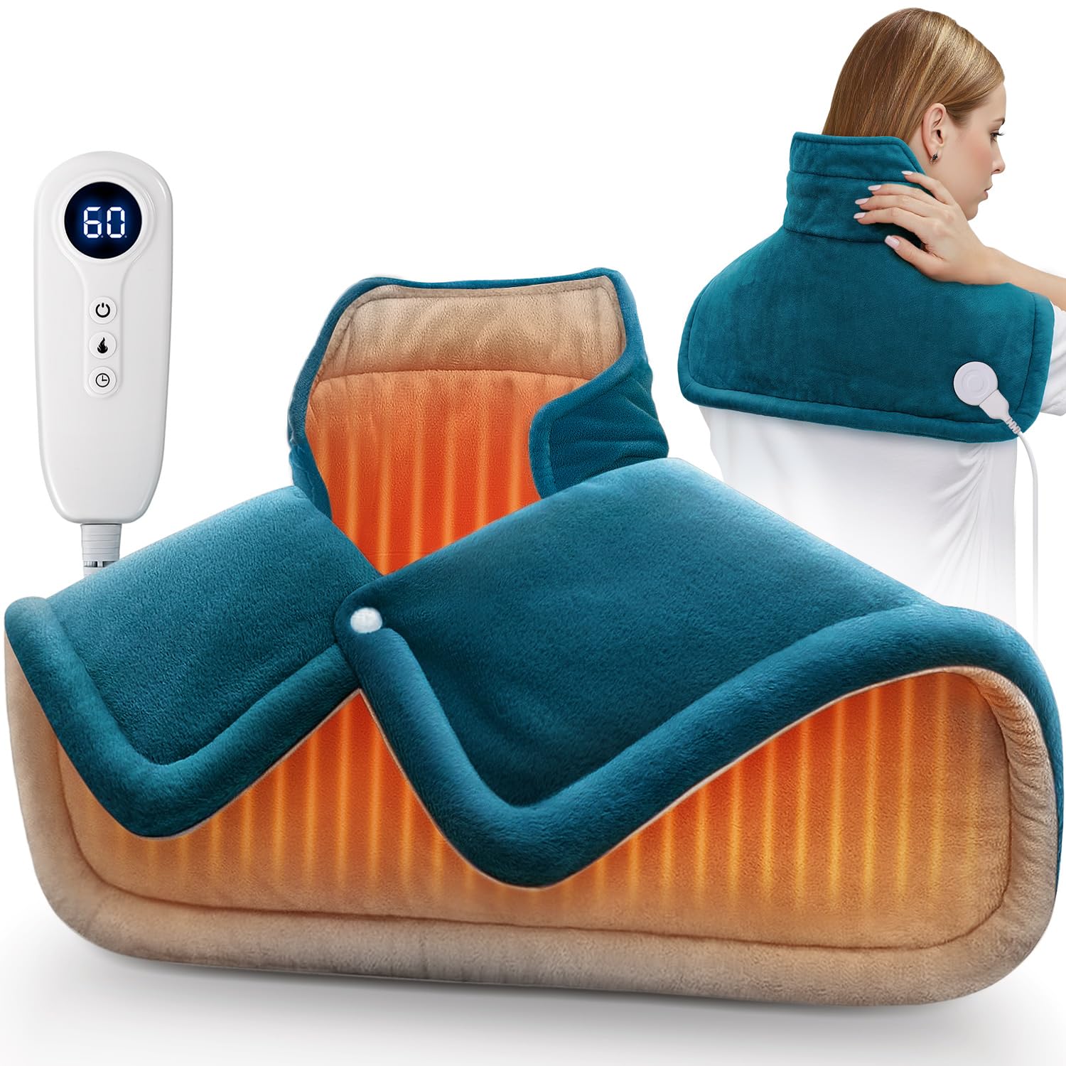 DHFLIP almohadilla calor cuello-hombros 2lb enfoque focal para relajación